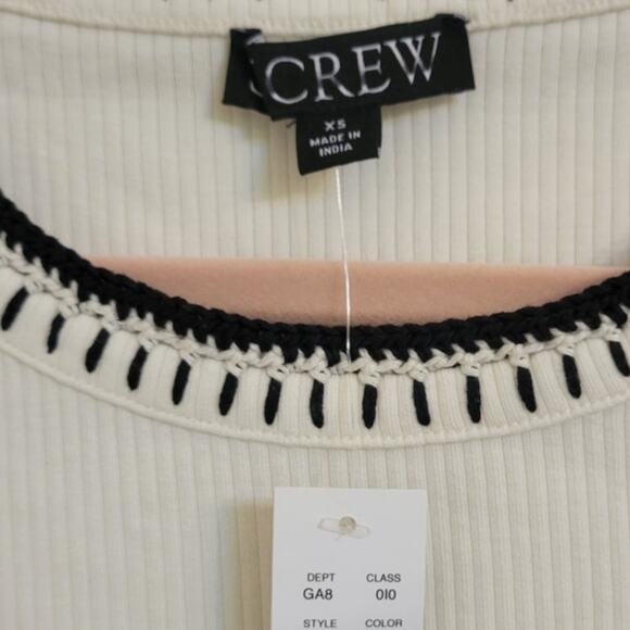 NWT J. Crew Vintage Rib Shrunken T-shirt Contrast Stitch 70'S Retro XS - Picture 7 of 9